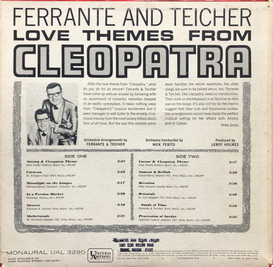 Ferrante & Teicher : Love Themes From Cleopatra (LP, Album, Mono)