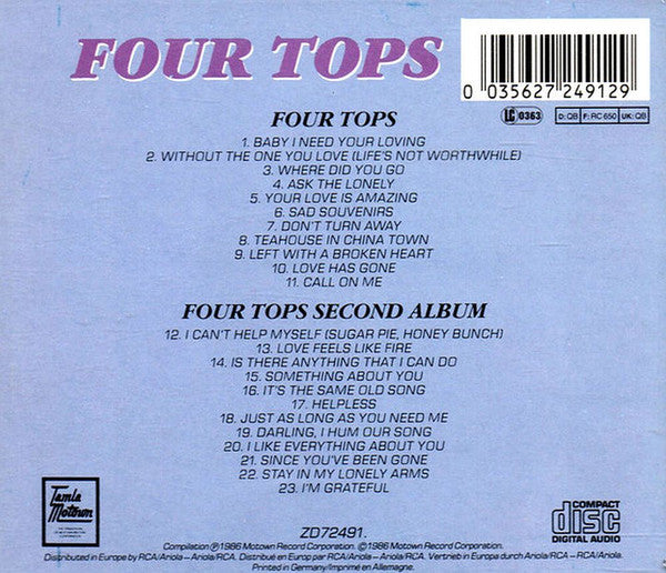 Four Tops : Four Tops / Four Tops Second Album (CD, Comp)