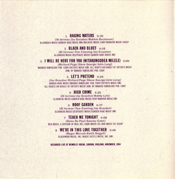 Al Jarreau : In London (CD, Album)