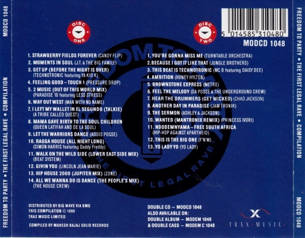 Various : Freedom To Party 1 - The First Legal Rave (2xCD, Comp)