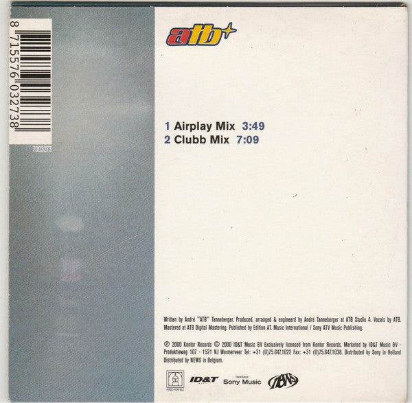 ATB : The Summer (CD, Single, Car)
