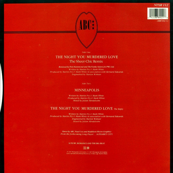ABC : The Night You Murdered Love (The Sheer-chic Remix) (12")