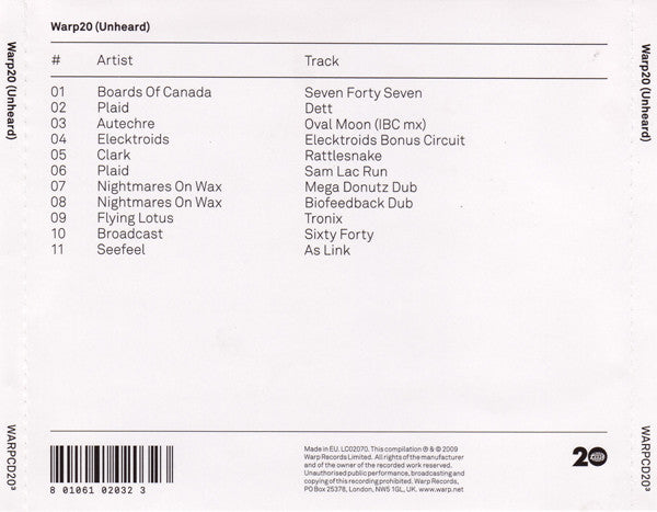 Various : Warp20 (Unheard) (CD)