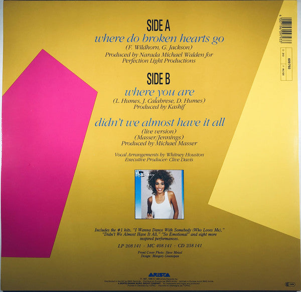 Whitney Houston : Where Do Broken Hearts Go (12", Maxi)