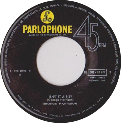 George Harrison : My Sweet Lord (7", Single, Mono)
