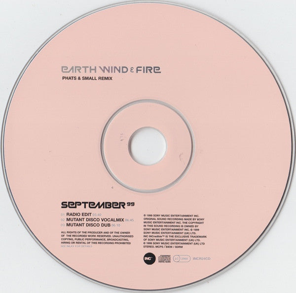Earth, Wind & Fire : September 99 (Phats & Small Remix) (CD, Single)