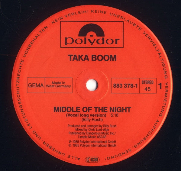Taka Boom : Middle Of The Night (12")