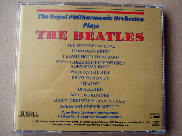 Royal Philharmonic Orchestra Conducted By Louis Clark With The Royal Choral Society : Plays The Beatles 20th Anniversary Concert (CD)