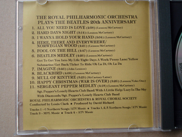 Royal Philharmonic Orchestra Conducted By Louis Clark With The Royal Choral Society : Plays The Beatles 20th Anniversary Concert (CD)
