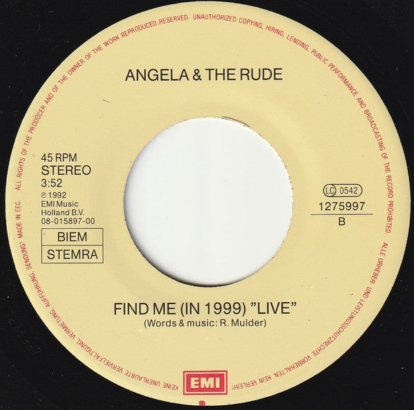 Angela & The Rude : Back To The Real World (7", Single)