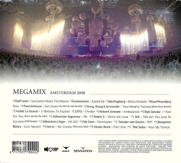 Various : Sensation Megamix Amsterdam 2008 (CD, Comp, Mixed, Dig)