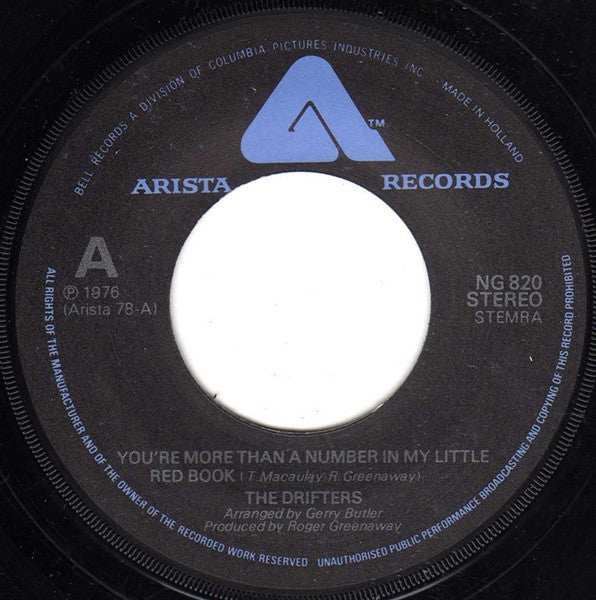 The Drifters : You're More Than A Number In My Little Red Book (7", Single)