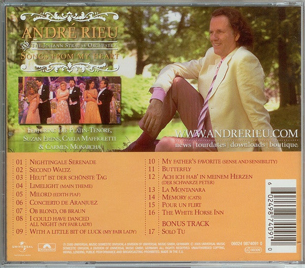 André Rieu And Johann Strauß Orchestra : Songs From My Heart (CD, Album)