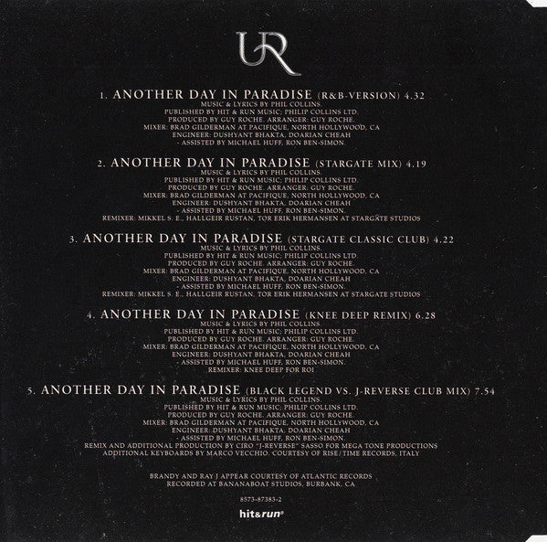 Brandy (2) And Ray J : Another Day In Paradise (CD, Maxi)