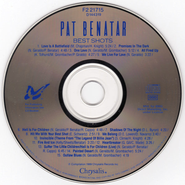Pat Benatar : Best Shots (CD, Comp, Club, JVC)