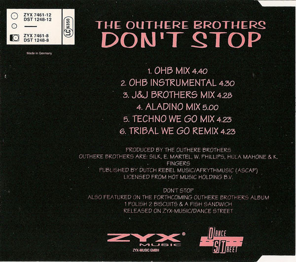 The Outhere Brothers : Don't Stop (CD, Maxi)