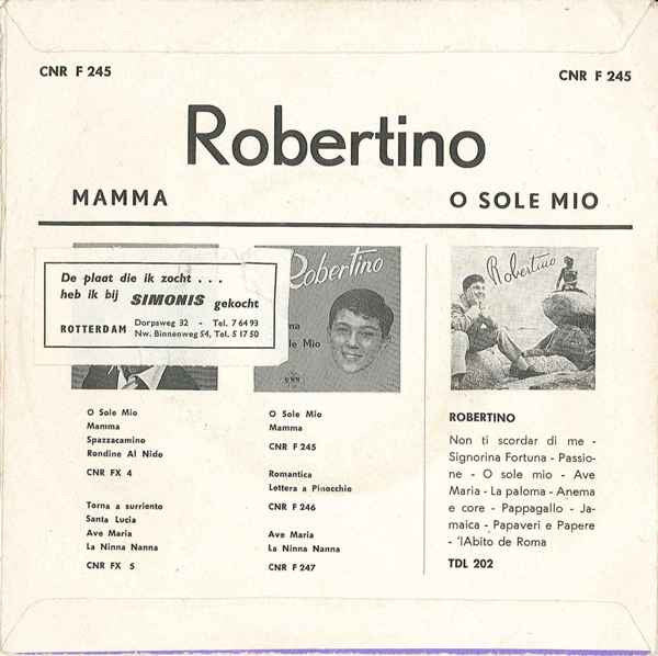 Robertino Loretti : Mamma / O Sole Mio (7", Single)