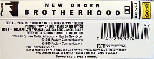 New Order : Brotherhood (Cass, Album, RE)