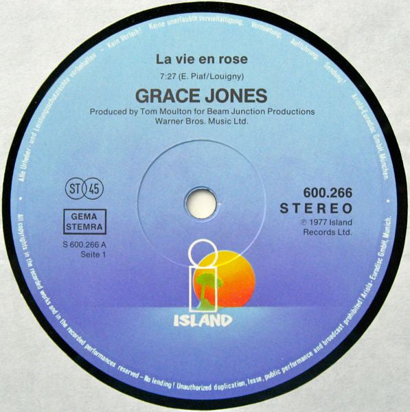 Grace Jones : La Vie En Rose (12", Single, RE)