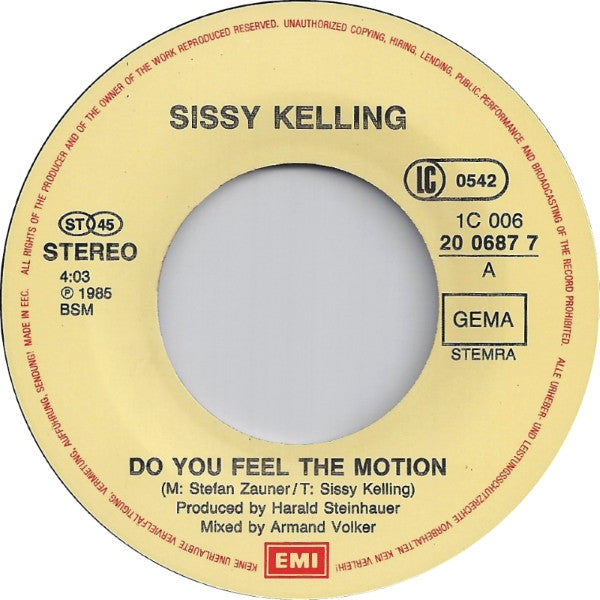 Sissy Kelling : Do You Feel The Motion (7", Single)