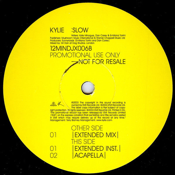 Kylie* : Slow (12", Single, Promo)