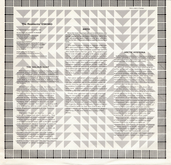 The Residents : Eskimo (LP, Album, RE)