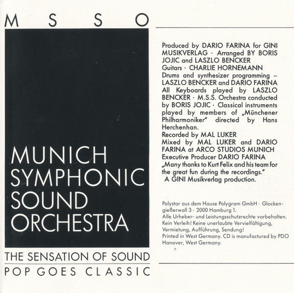 Munich Symphonic Sound Orchestra : The Sensation Of Sound – Pop Goes Classic (CD, Album)