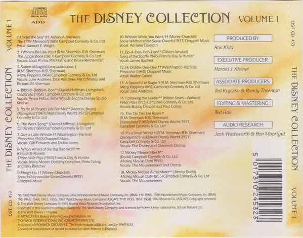 Various : The Disney Collection - Volume 1 - Favourite Songs From Disney (CD, Comp)