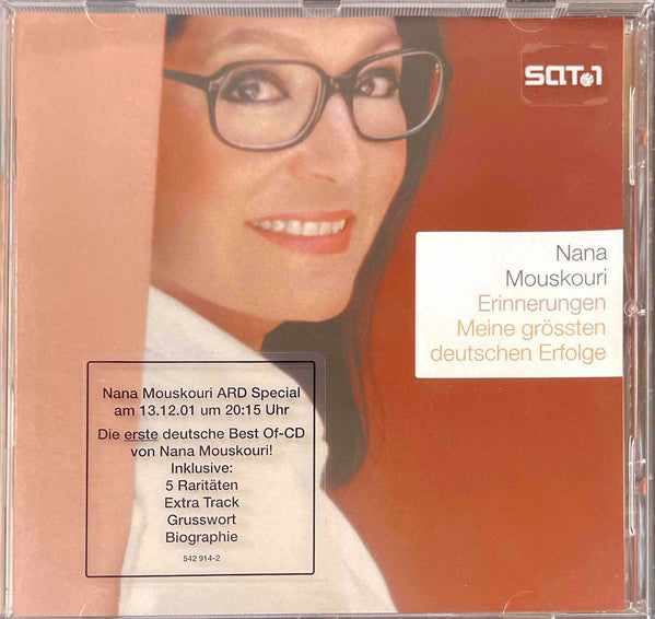 Nana Mouskouri : Erinnerungen - Meine Grössten Deutschen Erfolge (CD, Comp, whi)