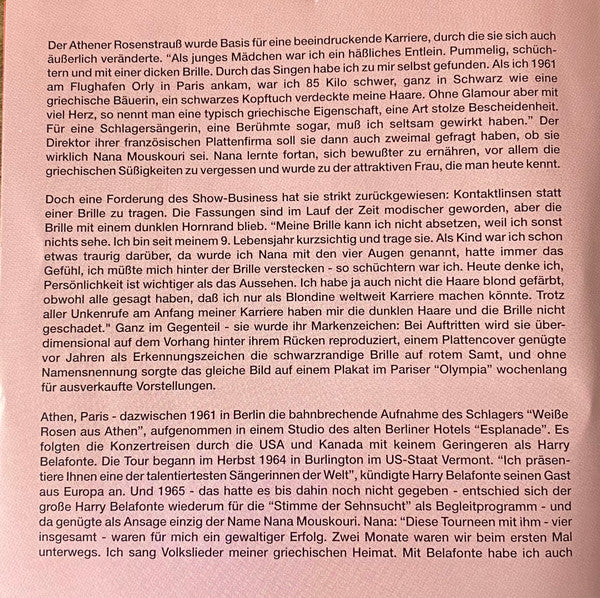 Nana Mouskouri : Erinnerungen - Meine Grössten Deutschen Erfolge (CD, Comp, whi)