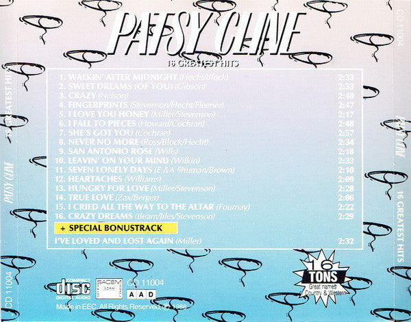 Patsy Cline : 16 Greatest Hits (CD, Comp, Mono)