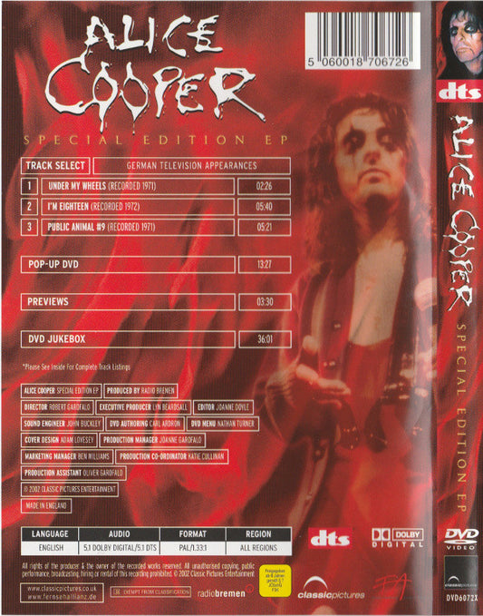 Alice Cooper : Special Edition EP (DVD-V, EP, PAL)