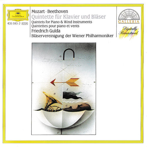 Wolfgang Amadeus Mozart • Ludwig van Beethoven, Friedrich Gulda • Bläservereinigung Der Wiener Philharmoniker : Quintette Für Klavier, Oboe, Klarinette, Horn Und Fagott = Quintets For Piano, Oboe, Clarinet, Horn And Bassoon (CD, RM)