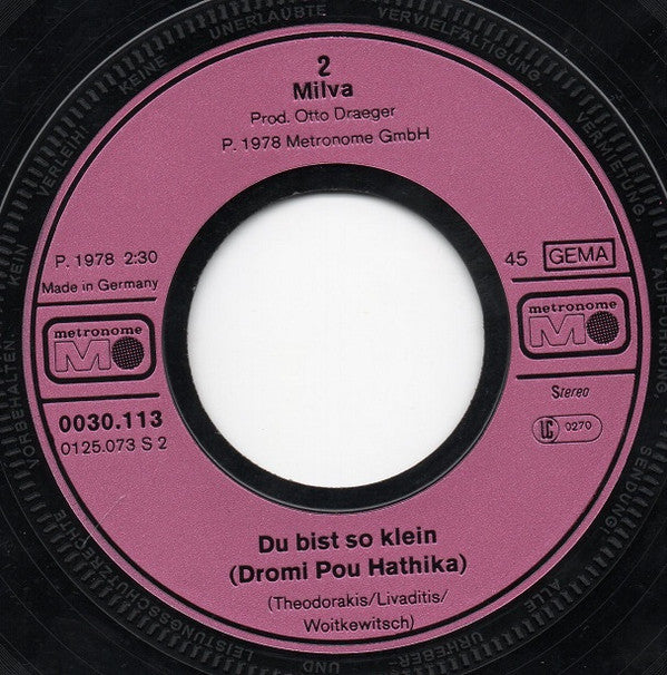 Milva : Zusammenleben (7", Single)