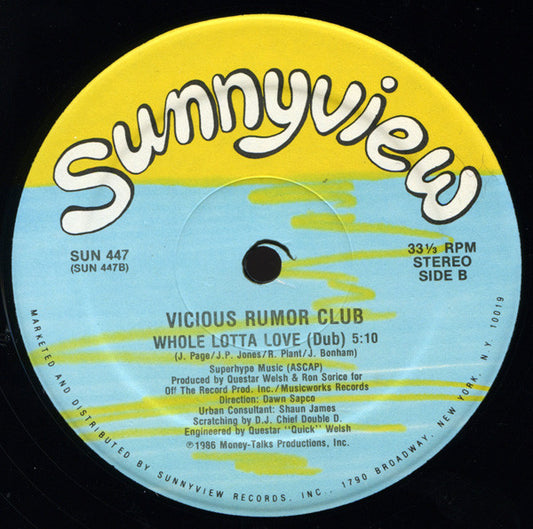 Vicious Rumor Club : Whole Lotta Love (12")