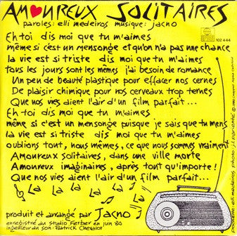 Lio : Amoureux Solitaires (7", Single, Yel)