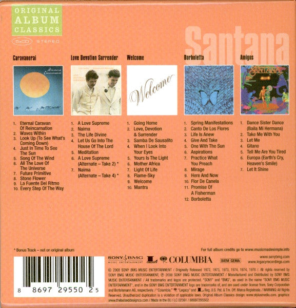 Santana : Original Album Classics (5xCD, Album, RE + Box, Comp)