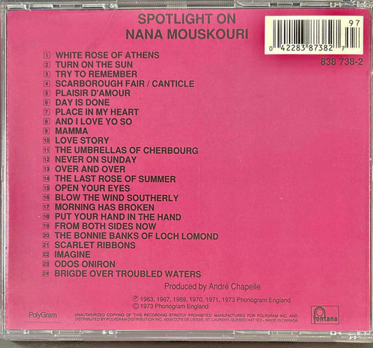 Nana Mouskouri : Spotlight On Nana Mouskouri (CD, Comp, RE)