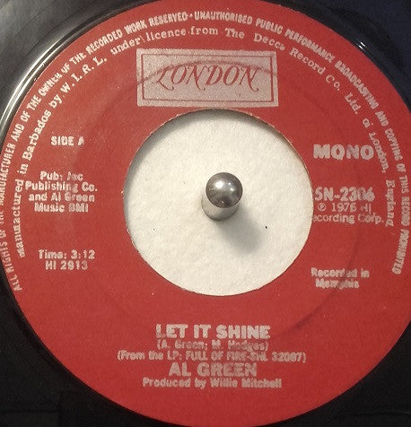 Al Green : Let It Shine / There's No Way (7")