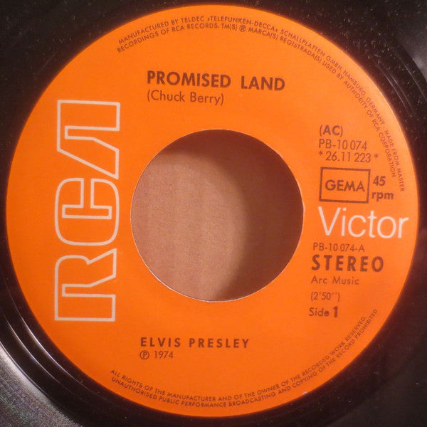 Elvis Presley : Promised Land / It's Midnight (7", Single)