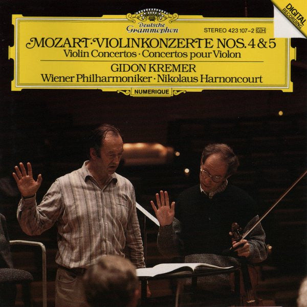 Wolfgang Amadeus Mozart - Gidon Kremer, Wiener Philharmoniker, Nikolaus Harnoncourt : Violinkonzerte Nos. 4 & 5 (CD, Album)