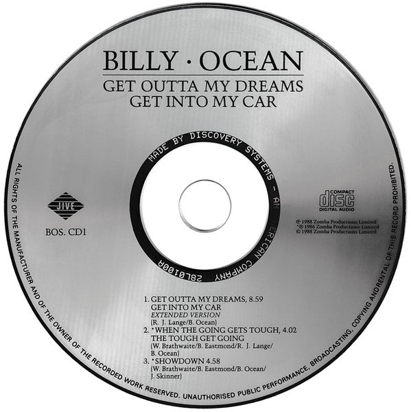 Billy Ocean : Get Outta My Dreams, Get Into My Car (CD, Maxi)