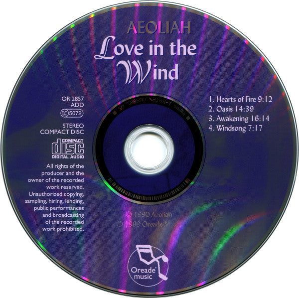 Aeoliah : Love In The Wind  (CD, Album)