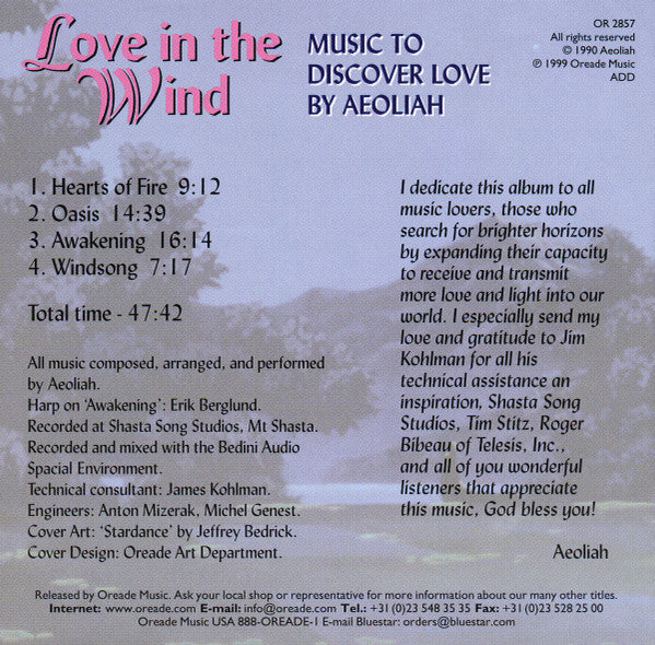 Aeoliah : Love In The Wind  (CD, Album)