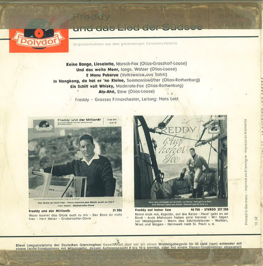 Freddy Quinn : Freddy Und Das Lied Der Südsee (7", EP, Mono, RP)