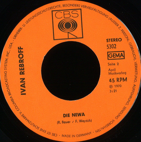 Ivan Rebroff : Mit Der Troika In Die Grosse Stadt / Die Newa (7", Single)