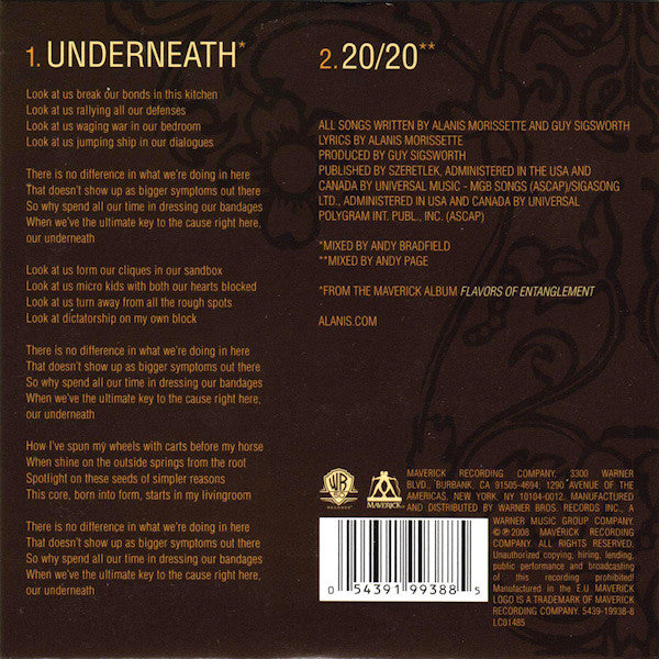 Alanis Morissette : Underneath (CD, Single, Car)