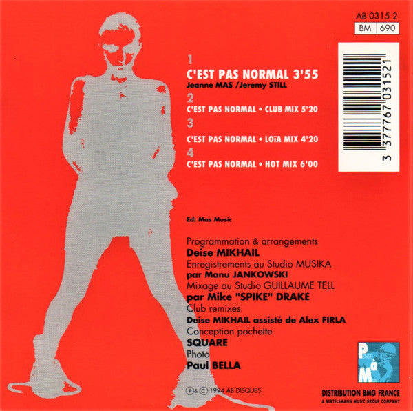 Jeanne Mas : C'Est Pas Normal (CD, Single)