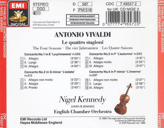 Antonio Vivaldi - Nigel Kennedy, English Chamber Orchestra : The Four Seasons = Le Quattro Stagioni = Die Vier Jahreszeiten = Les Quatre Saisons (CD, Album)