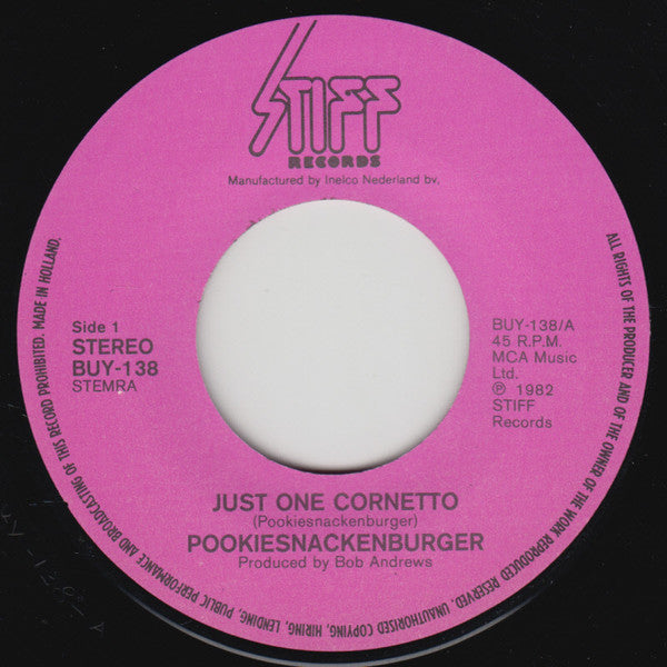Pookiesnackenburger : Just One Cornetto (7", Single)